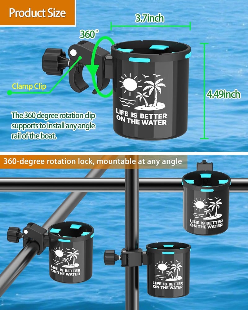 Seaperk Clamp On Kayak Cup Holder, Adjustable & Tool - Free Installation, Ideal for Kayaks, Jet Skis | Perfect Kayak Gift for Men, Must - Have Kayak & Jet Ski Accessories| 1 - Pack - Image 4